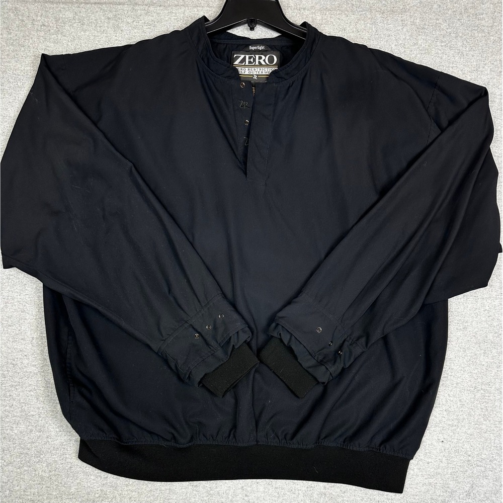 Zero Restriction Superlight Snap Jacket Mens XXL Black Golf Windbreaker Pullover